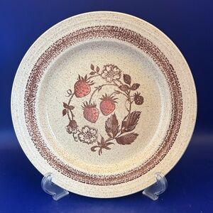 Homespun Stonecast Strawberry Patterned Ceramic Dinner Plate by Churchill